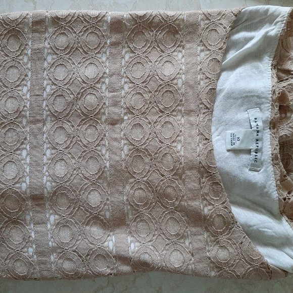 Banana Republic Beige Lace Short Sleeve Top Size10 - Picture 3 of 7